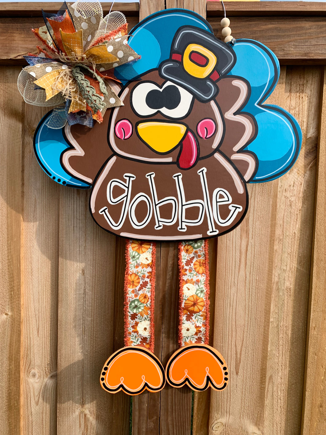 Ribbon Leg Turkey Door Hanger