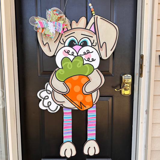 XL Easter Bunny Ribbon Leg Door Hanger