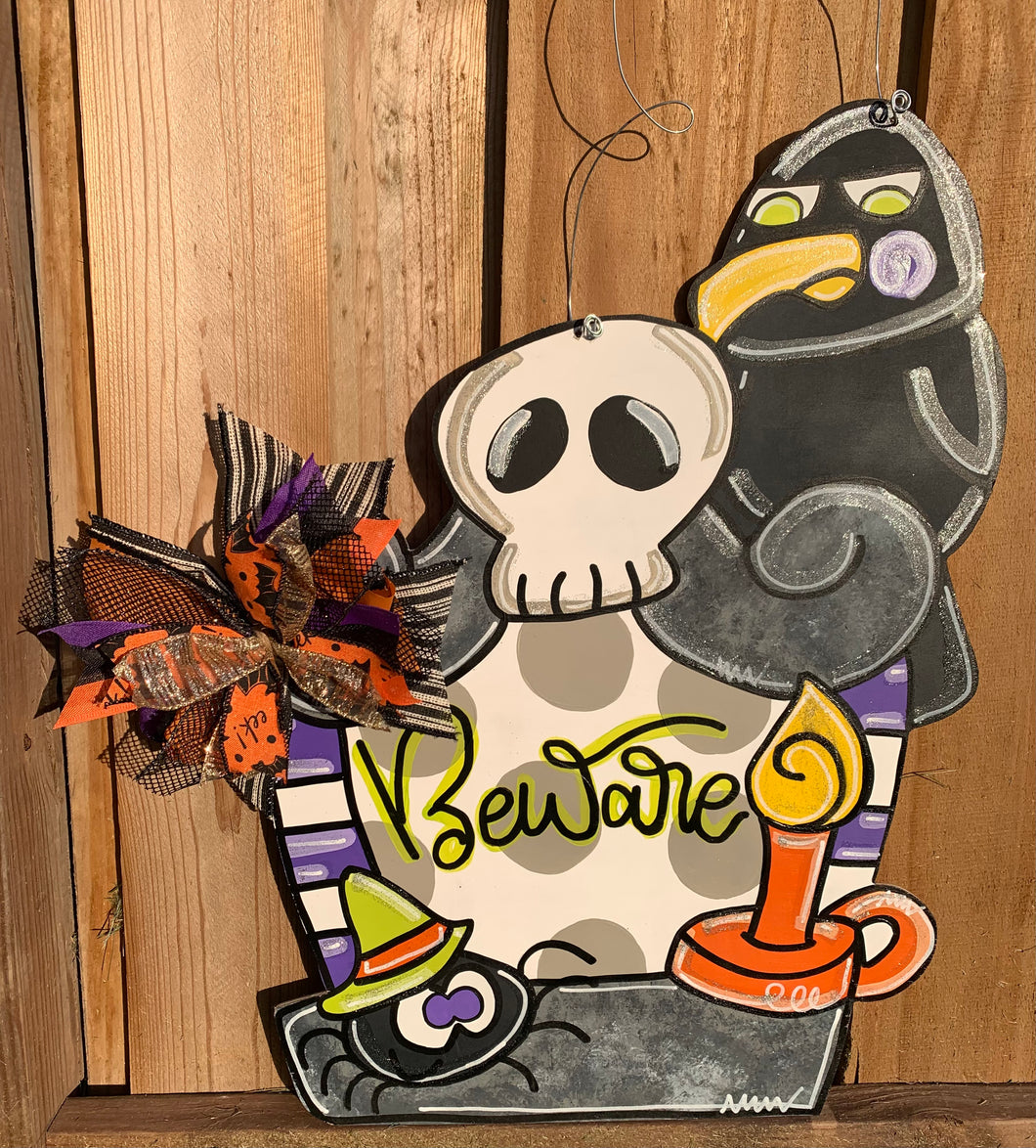 Beware Halloween Door Hanger