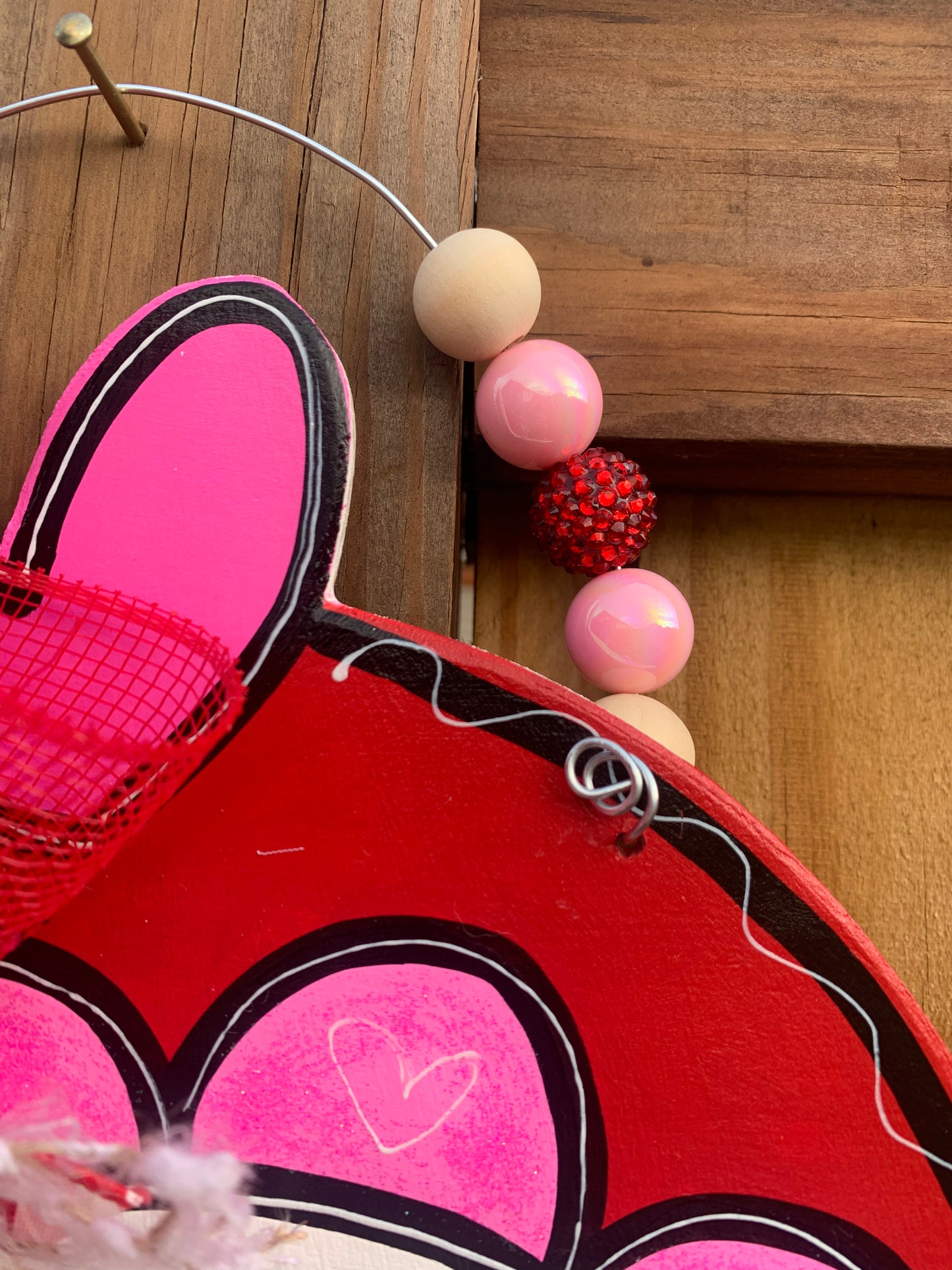 XL Valentine’s Day Ribbon Leg Snowman